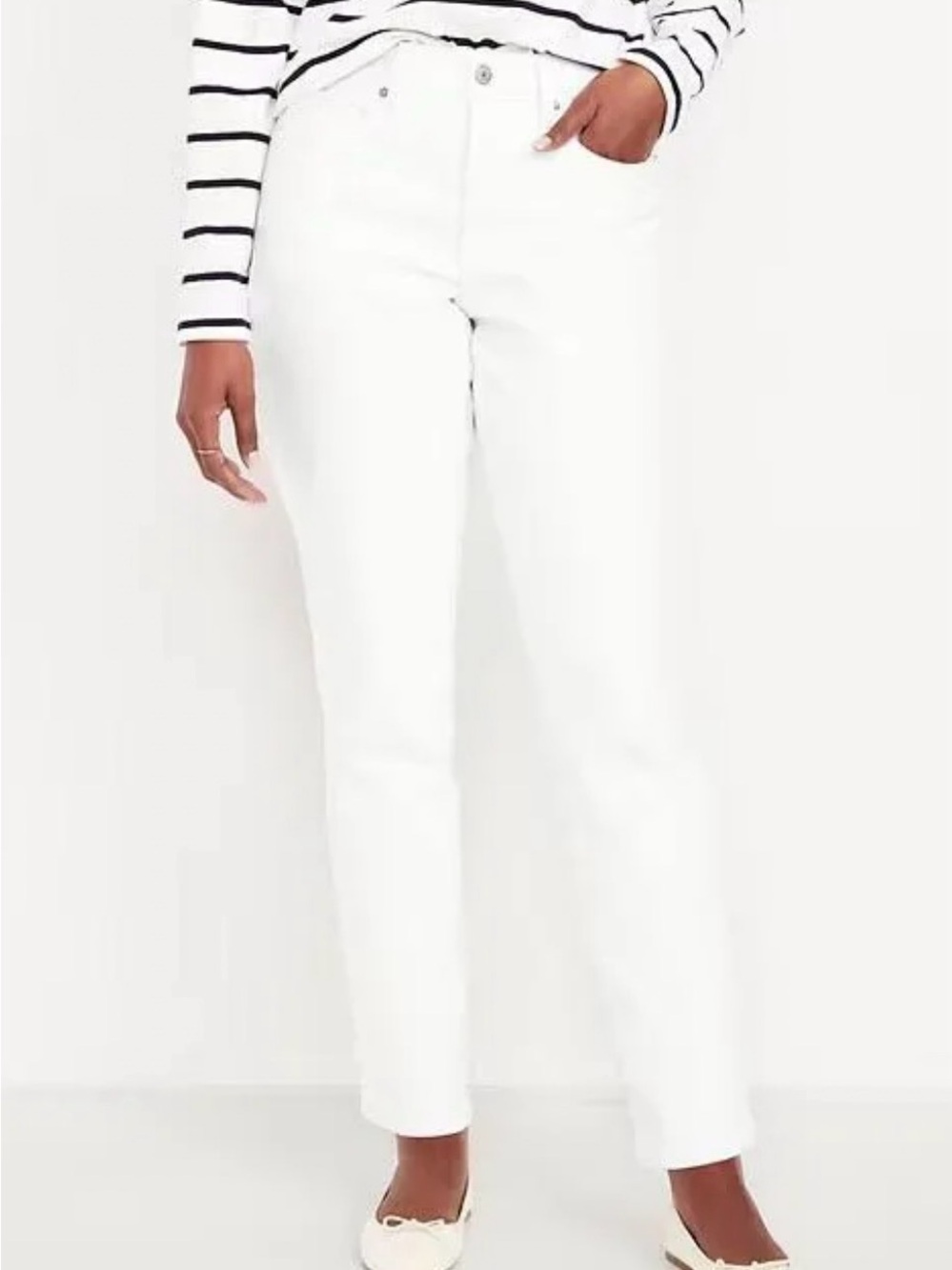 Old Navy Curvy High Rise OG Straight White Jeans